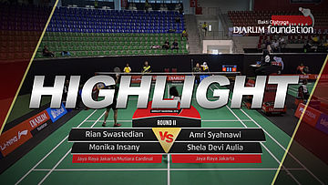 Rian Swastedian/Monika Insany (Jaya Raya Jakarta/Mutiara Cardinal Bandung) VS Amri Syahnawi/Shela Devi A (Jaya Raya Jakarta)