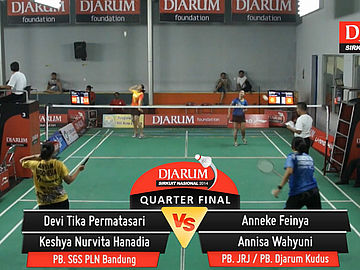 Devi Tika Permatasari/Keshya Nurvita Hanadia (PB. SGS PLN Bandung) VS Anneke Feinya/Annisa Wahyuni (PB. Jaya Raya Jakarta/PB. Djarum Kudus)