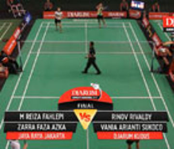 M. Reiza Fahlepi/Zarra Faza (Jaya Raya Jakarta) VS Rinov Rivaldy/Vania Arianti (Djarum Kudus)